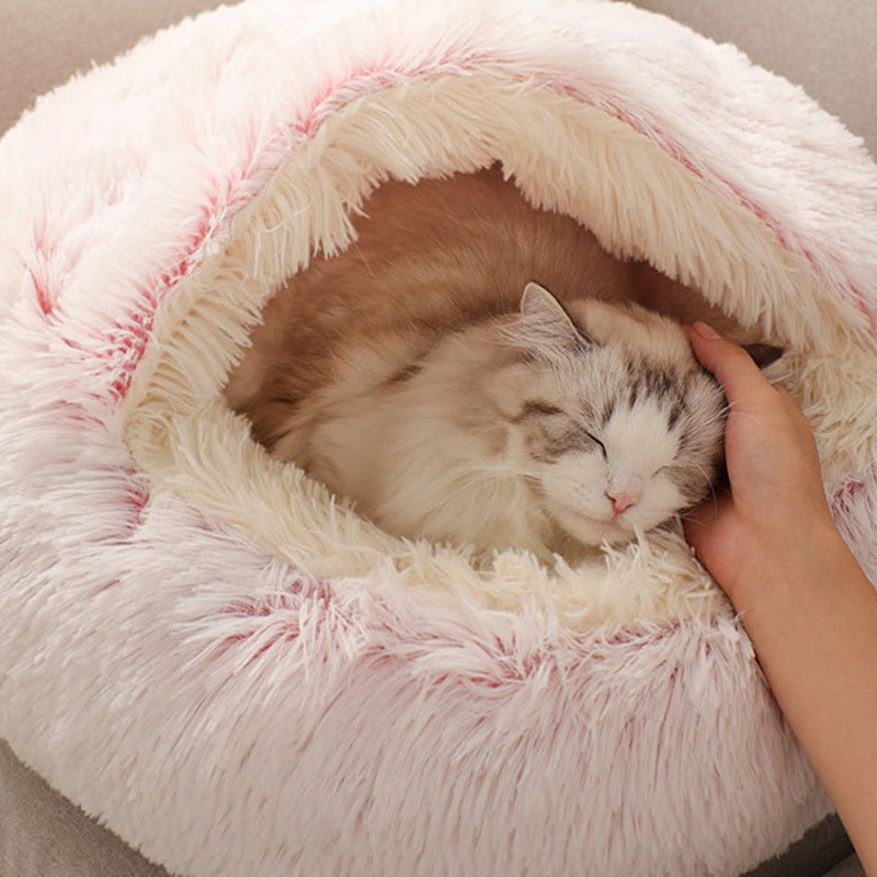 Luxurious Soft Plush Rounded Bed- Ideal For Winter Comfort