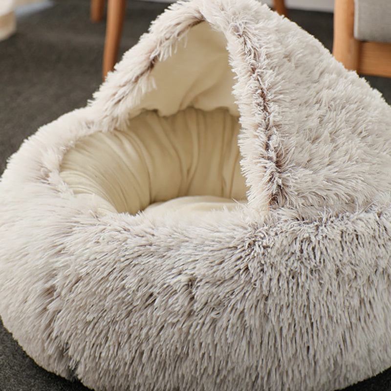 Luxurious Soft Plush Rounded Bed- Ideal For Winter Comfort